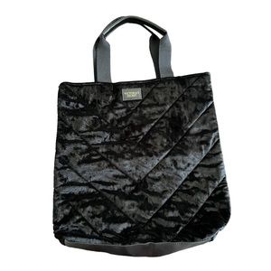 Victoria's Secret Limited Edition Velvet Tote Shoulder Bag Black NWOT